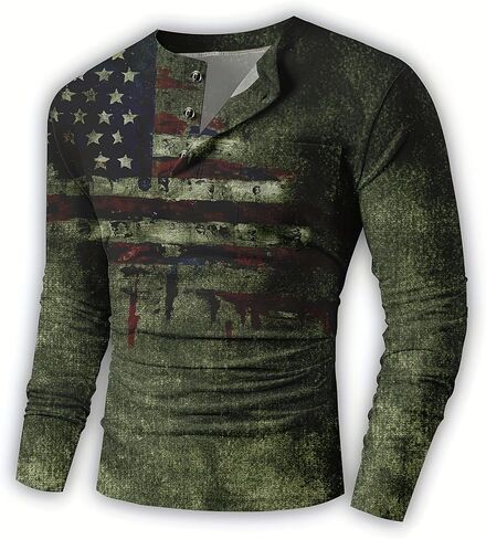 Men's Henley Shirts，Long Sleeve Shirts Fashion，Men's Basic Fit Shirts Polo in Kuwait