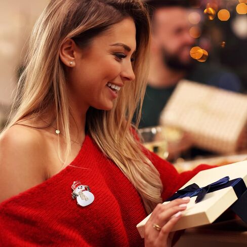 Hicarer 9 Pieces Christmas Brooch Pins Set with Rhinestone for Women, Crystal Cute Enamel Pins Snowman Bells Christmas Trees Jewelry Pins for Xmas Decorations in Saudi Arabia