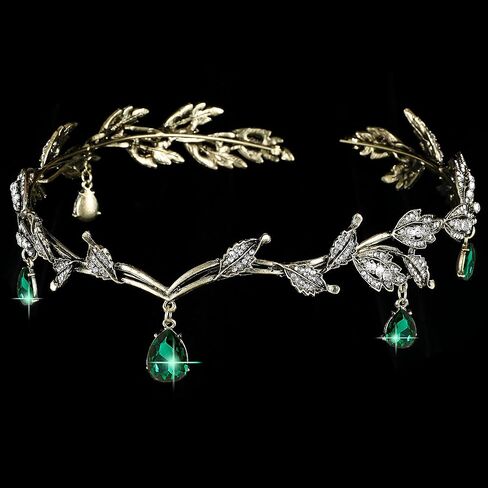 تيجان أوراق فضية للنساء والفتيات، زي جنية للنساء من الكريستال لغطاء رأس الزفاف للعروس، تاج قزم لأعياد الميلاد والحفلات التنكرية وحفلات الهالوين in Kuwait