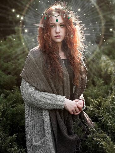 تيجان أوراق فضية للنساء والفتيات، زي جنية للنساء من الكريستال لغطاء رأس الزفاف للعروس، تاج قزم لأعياد الميلاد والحفلات التنكرية وحفلات الهالوين in Kuwait