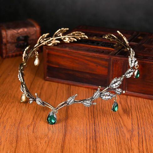 تيجان أوراق فضية للنساء والفتيات، زي جنية للنساء من الكريستال لغطاء رأس الزفاف للعروس، تاج قزم لأعياد الميلاد والحفلات التنكرية وحفلات الهالوين in Kuwait