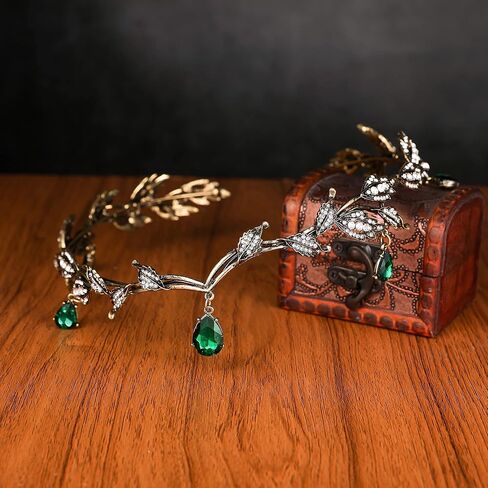 تيجان أوراق فضية للنساء والفتيات، زي جنية للنساء من الكريستال لغطاء رأس الزفاف للعروس، تاج قزم لأعياد الميلاد والحفلات التنكرية وحفلات الهالوين in Kuwait