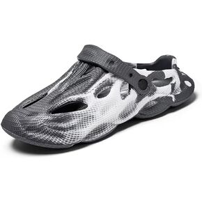 Jakcuz Mens' Sandals Slip-on Athletic Outdoor Hiking Closed Toe Slides Quick Dry Lightweight Beach Shoes with Back Strap