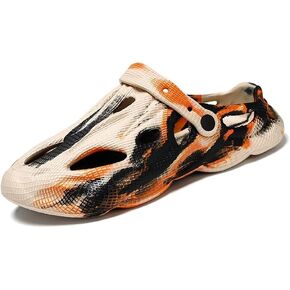 Jakcuz Mens' Sandals Slip-on Athletic Outdoor Hiking Closed Toe Slides Quick Dry Lightweight Beach Shoes with Back Strap in Kuwait