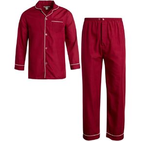 طقم بيجامات رجالي من Ten West Apparel - قميص نوم بأكمام طويلة وأزرار سفلية ومجموعة ملابس نوم من قاع البيجامة