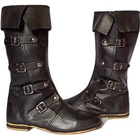 OSCAR HANDICRAFT Medieval Leather Boots RENAISSANCE | Viking Pirate Boots Mans Brown/Black Long Shoes | Medieval leather boots