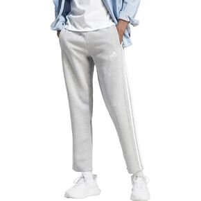 بنطال رجالي من adidas Essentials مصنوع من الصوف بحاشية مفتوحة بثلاثة خطوط، مقاس X-Large منقط رمادي متوسط