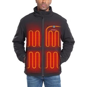 Venustas Softshell Heated Jacket for Men with Battery Pack, Water Repellent Electric Heated Coat