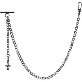 ZTA Albert Chain Pocket Watch Chain Fob Chain for Men Cross Pendant Design Medal Fob with T Bar Swivel Clasp in Saudi Arabia