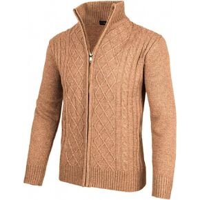 سترة VOBOOM الرجالية الكاجوال بياقة واقفة محبوكة بسحاب سترة سترة in Kuwait