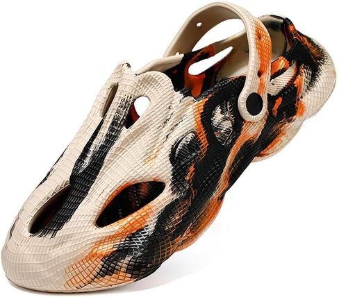 Jakcuz Mens' Sandals Slip-on Athletic Outdoor Hiking Closed Toe Slides Quick Dry Lightweight Beach Shoes with Back Strap in Kuwait