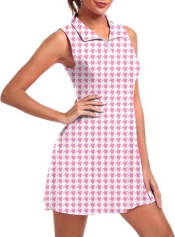 فستان تنس الجولف للسيدات من FKEEP، فستان رياضي للتمرين مع شورت وجيوب in Kuwait