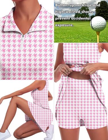 فستان تنس الجولف للسيدات من FKEEP، فستان رياضي للتمرين مع شورت وجيوب in Kuwait