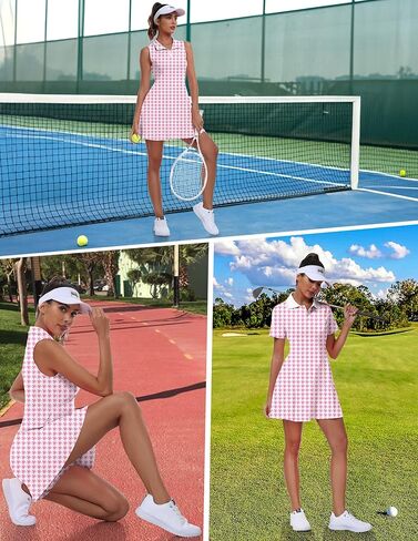 فستان تنس الجولف للسيدات من FKEEP، فستان رياضي للتمرين مع شورت وجيوب in Kuwait