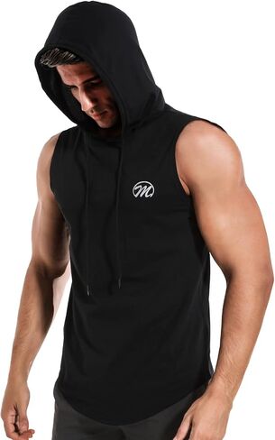 MEETYOO Sleeveless Workout Hoodie Men, Quick Dry Tank Tops Muscle Gym Sports T-Shirts in Kuwait