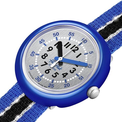 Flik Flak Kids' BPA Free-A Safe Watch Shine in Silver Quartz, Grey in Kuwait