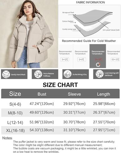Gihuo Womens Puffer Jacket Full Zip Quilted Hooded Bubble Coats Padded Jacket Long Sleeve Winter Warm Coat Pocket in Saudi Arabia