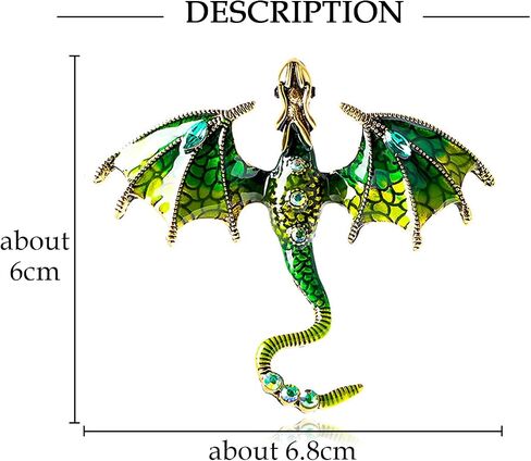 INERRWIX Enamel Dragon Brooch Vintage Punk Animal Brooch Flying Dragon Pin Suit Lapel Pin Crystal Dragon Wings Badge Coat Pin Jewelry for Women Men in Saudi Arabia