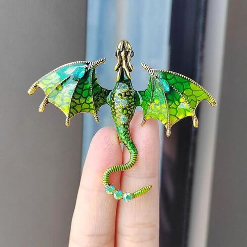INERRWIX Enamel Dragon Brooch Vintage Punk Animal Brooch Flying Dragon Pin Suit Lapel Pin Crystal Dragon Wings Badge Coat Pin Jewelry for Women Men in Saudi Arabia