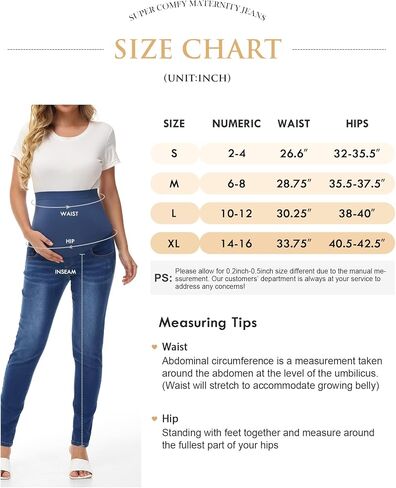 HOFISH Women's Skinny Jeans Over The Belly Utimate Comfort Stretchy Pregnancy Flattering Denim Pants Navyblue XL in Saudi Arabia