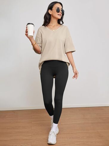 ATHMILE Womens Oversized T Shirts V Neck Tees Half Sleeve Cozy Comfy Tunic 2024 Y2K Tops Casual in Saudi Arabia