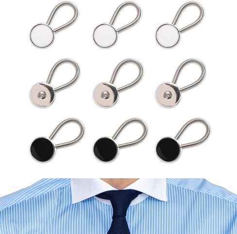 Yifeid Clothing Button Extender,9 Pack Collar Extenders for Mens Shirts,Neck Button Extender Metal Extension Buckle for Dress Shirt Comfortable Tie Collar Expander Shirt Collar Extension (3 Styles) in Kuwait