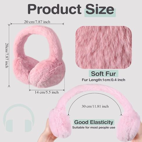 Toulite 6 Pcs Women Ear Muffs Winter Warm Ear Muffs for Women Fluffy Cute Women Ear Warmer Foldable Ear Cover for Kids Girls and Boys Indoor Outdoor Faux Fur Warm Muffs in Saudi Arabia
