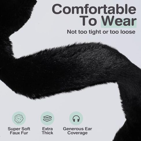 Toulite 6 Pcs Women Ear Muffs Winter Warm Ear Muffs for Women Fluffy Cute Women Ear Warmer Foldable Ear Cover for Kids Girls and Boys Indoor Outdoor Faux Fur Warm Muffs in Saudi Arabia