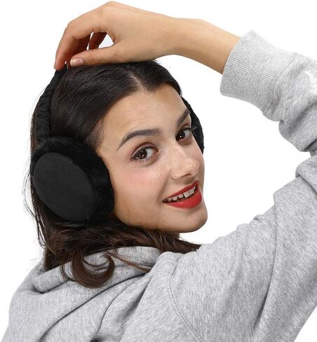 LETHMIK Winter Ear Muffs Outdoor,Mens&Womens Faux Fur Foldable Earmuffs Ear Warmer Cold Weather in Kuwait