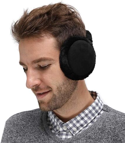 LETHMIK Winter Ear Muffs Outdoor,Mens&Womens Faux Fur Foldable Earmuffs Ear Warmer Cold Weather in Kuwait