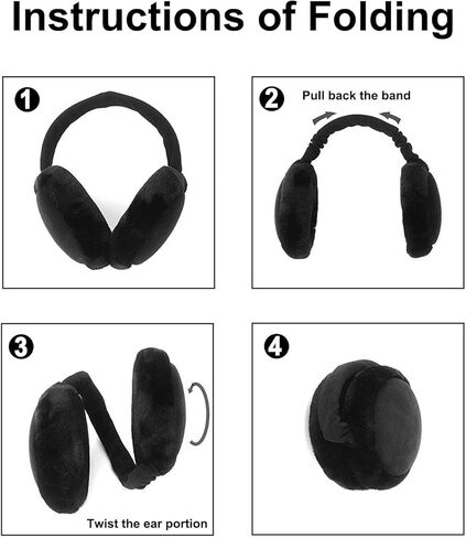 LETHMIK Winter Ear Muffs Outdoor,Mens&Womens Faux Fur Foldable Earmuffs Ear Warmer Cold Weather in Kuwait