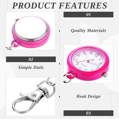 Outus 18 Pcs Nurse Pocket Watch Doctor Brooch Fob Watch with Key Buckle Quartz Pocket Watch Portable Unisex Pocket Watch Keychain Watches Hanging Medical Pocket Watch Easy to Read Time Outdoor in Saudi Arabia