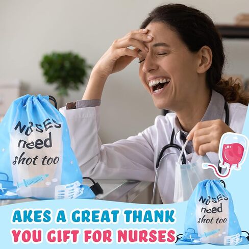 24 Pieces Funny Nurse Gift Drawstring Backpack Cute Nurse Pattern Gift Bags Lightweight Nurse Appreciation Funny Gifts Bulk for Men Women Nurse Day Nursing Week Assistant Decorations, 6 Styles in Saudi Arabia