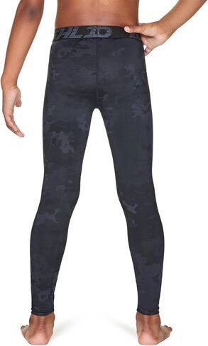 ATHLIO 2 Pack Boy's UPF 50+ Compression Pants Baselayer, Cool Dry Active Running Tights, 4-Way Stretch Workout Leggings in Kuwait