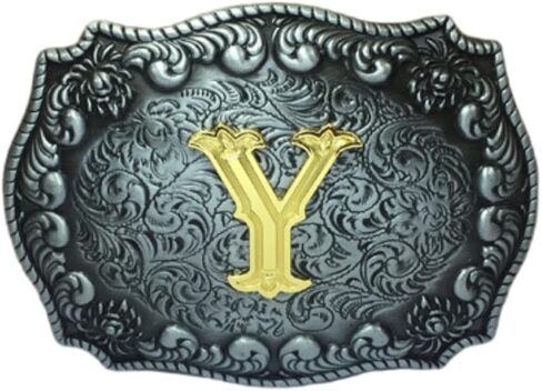COOLLA Belt Buckle for Men- Initial Letters ABCDEFG to Z Western Rodeo Texas Cowboy Large Belt Buckles in Saudi Arabia
