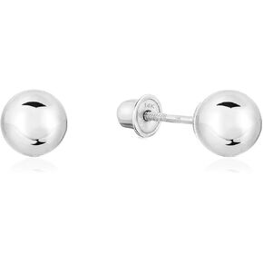 14k Gold Stud Earrings for Women & Men | 14K REAL Gold Polished Ball Stud Earrings with Secure Screw Backs From 3MM - 6MM in Kuwait