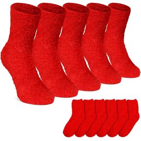 Suhine 12 Pairs Fuzzy Socks Winter Warm Socks Women Soft Socks Plush Coral Fleece Socks for Winter Christmas