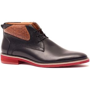 Carlos Santana Morello Lace-Up Traditional Chukka Boots for Men | Lightweight EVA Outsole & Cushion Comfort Leather Footbed | With Crocodile Print on Calfskin Leather in Saudi Arabia