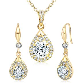 ويسمايل مجموعات قلادة وأقراط للنساء | أطقم مجوهرات الزفاف للعرائس | مجموعة قلادة فضية | هدايا للابنة، الصديقة، الزوجة in Kuwait