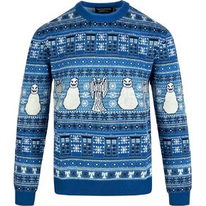 Doctor Who TARDIS Angel Snowman Christmas Sweater - Official BBC Festive Jumper by LOVARZI in Saudi Arabia