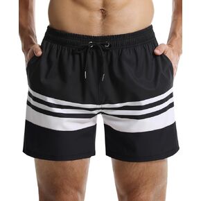 Sumolux Mens Swimming Trunks Board Shorts Quick Dry Beach Shorts with Mesh Lining Bathing Suits