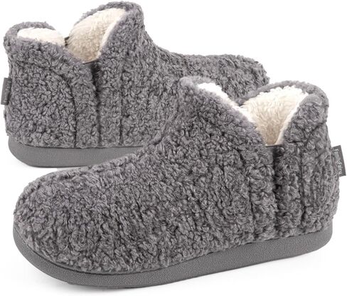 FamilyFairy Bootie Slippers for Women Warm House Shoes Memory Foam Indoor Outdoor Fuzzy Boots with Rubber Sole in Saudi Arabia