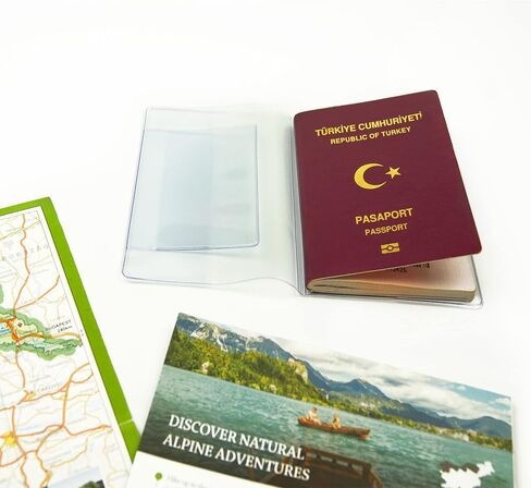 Clear Transparent Frosted Passport Cover Holder Case Organizer ID Card Travel Protector (2 PCS) in Kuwait