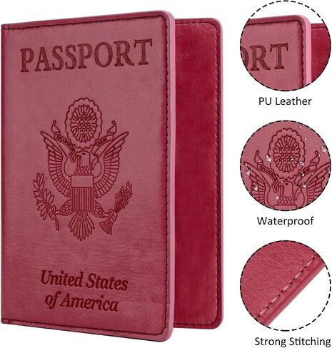 Passport and Vaccine Card Holder Combo Perfect Travel Accessories, PU Leather Passport Holder with Vaccine Card Slot Passport Case Cover Protector in Saudi Arabia