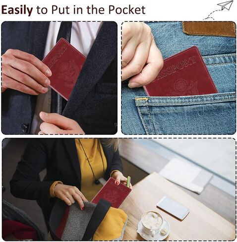 Passport and Vaccine Card Holder Combo Perfect Travel Accessories, PU Leather Passport Holder with Vaccine Card Slot Passport Case Cover Protector in Saudi Arabia