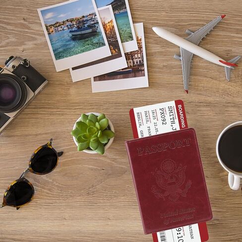Passport and Vaccine Card Holder Combo Perfect Travel Accessories, PU Leather Passport Holder with Vaccine Card Slot Passport Case Cover Protector in Saudi Arabia