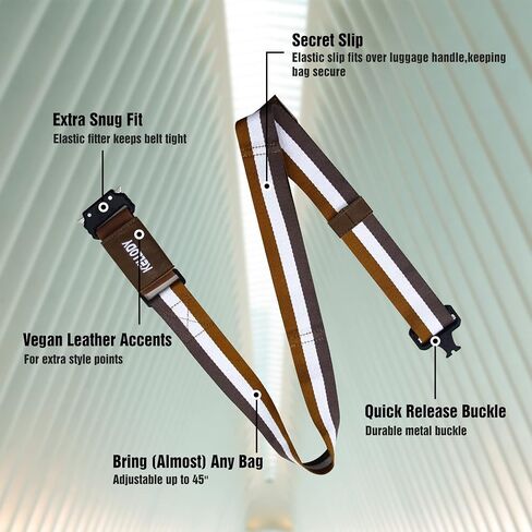 حزام سفر للأمتعة - أحزمة أمتعة لحقائب السفر، أنيقة وقابلة للتعديل، أضف حزام أمتعة للحمل على الحقيبة، حزام سفر للأمتعة فوق المقبض وإكسسوارات السفر في المطار للنساء والرجال in Kuwait