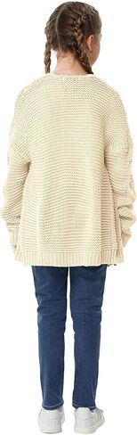 سترة صوفية للفتيات من MACNOORA بأكمام طويلة ومفتوحة من الأمام ومعاطف سترة مكتنزة مع جيوب in Kuwait