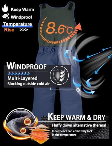 GEMYSE Kid's Insulated Waterproof Ski Bib Overalls Winter Snowboarding Pants in Kuwait