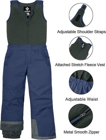 GEMYSE Kid's Insulated Waterproof Ski Bib Overalls Winter Snowboarding Pants in Kuwait